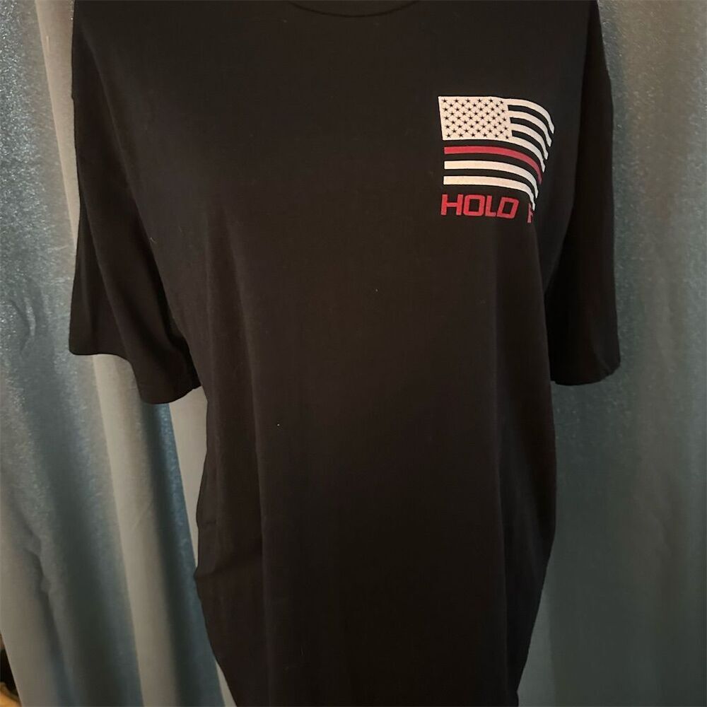 Hold Fast Men's XL Black Firefighter Support Graphic T-Shirt